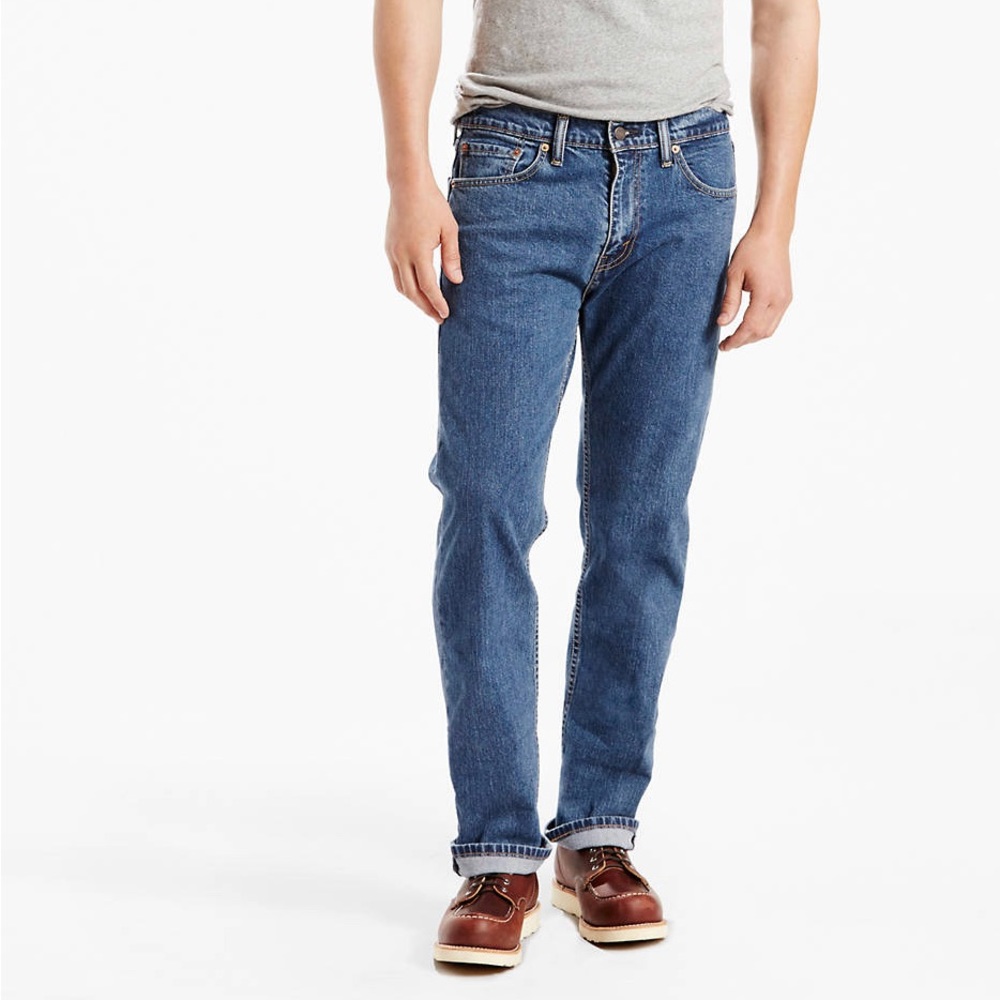 LEVIS 505 Regular Straight Fit Medium Wash Mens Jeans NWT Sz 34 W 30 L